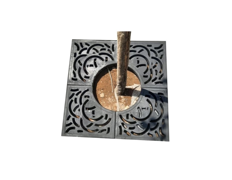 Four-Piece FRP Tree Grating
